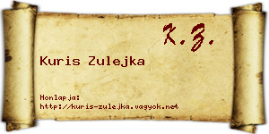 Kuris Zulejka névjegykártya